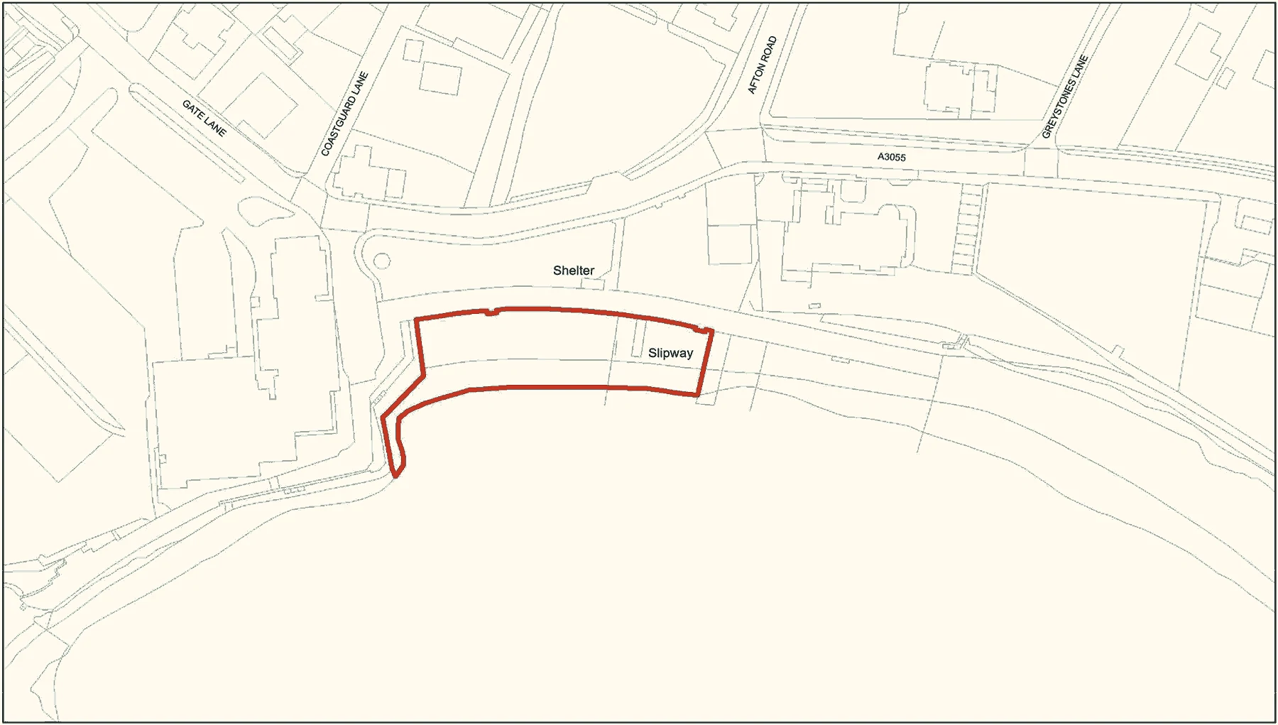 Styled Isle of Wight Council dog exclusion zone map crop for Freshwater Bay