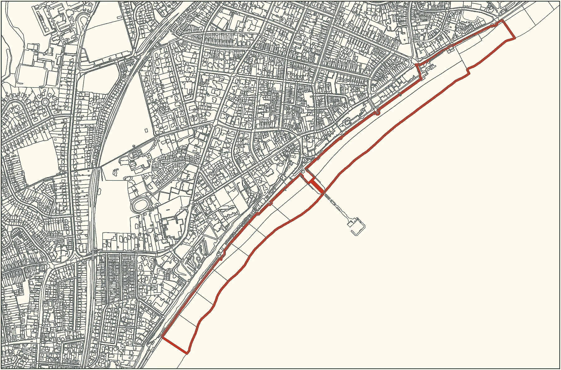 Styled Isle of Wight Council dog exclusion zone map crop for Sandown Beach