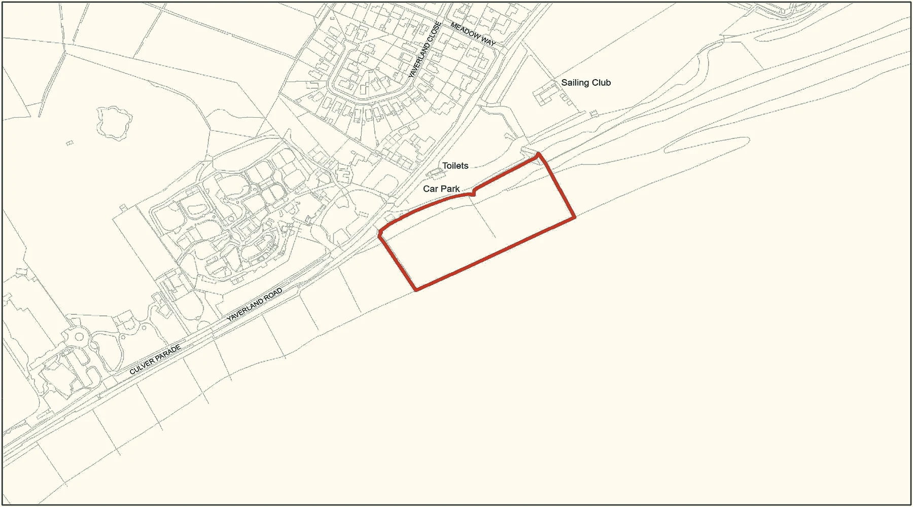 Styled Isle of Wight Council dog exclusion zone map crop for Yaverland Beach